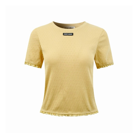 미우미우 여성 라운드 티셔츠 - Miumiu Womens Round Tshirt - mic14541x