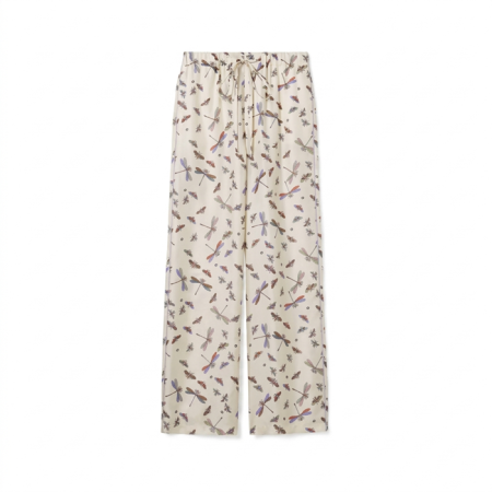 구찌 여성 프린트 실크 트윌 팬츠 - Gucci Womens Printed Silk Twill Pants - guc14547x