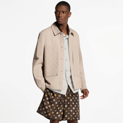 루이비통 남성 엠보싱 로고 코튼 셔츠 재킷 - Louis vuitton Mens Embossed Logo Cotton Shirt Jacket - lvc14577x
