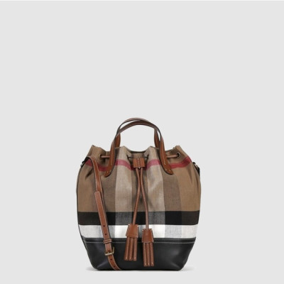 버버리 여성 미디엄 캔버스 버킷 백 - Burberry Womens Medium Canvas Bucket Bag - bub15597x