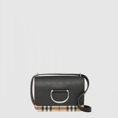 버버리 여성 미니 체크 D링 백 - Burberry Womens Mini Check D Ring Bag - bub15599x