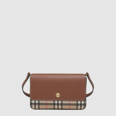 버버리 여성 체크 레더 페니 숄더 백 - Burberry Womens Check Leather Penny Shoulder Bag - bub15663x