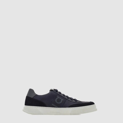 페라가모 남성 간치니 디테일 로우탑 스니커즈 - Ferragamo Mens Gancini Detail Low Top Sneakers - fes13963x