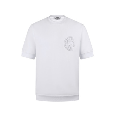 에르메스 남성 라운드 반팔티 - Hermes Mens Round Tshirt - hec14589x