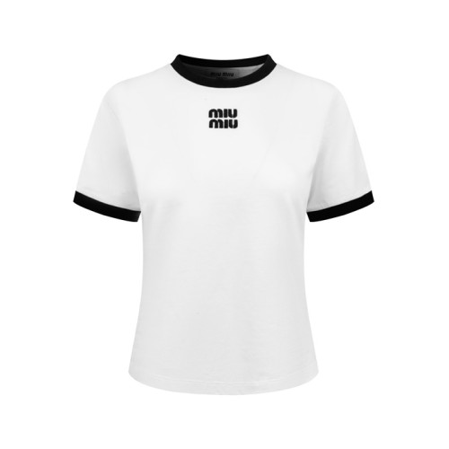 미우미우 여성 라운드 티셔츠 - Miumiu Womens Round Tshirt - mic14651x