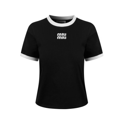 미우미우 여성 라운드 티셔츠 - Miumiu Womens Round Tshirt - mic14652x
