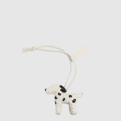 보테가 베네타 남/녀 인트레치오 키링 고양이 라임스톤 - Bottega veneta Unisex Intrecchio Keychain Cat Limestone Bag Charm - acc7454x