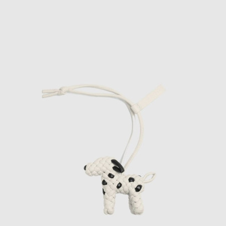 보테가 베네타 남/녀 인트레치오 키링 고양이 라임스톤 - Bottega veneta Unisex Intrecchio Keychain Cat Limestone Bag Charm - acc7454x