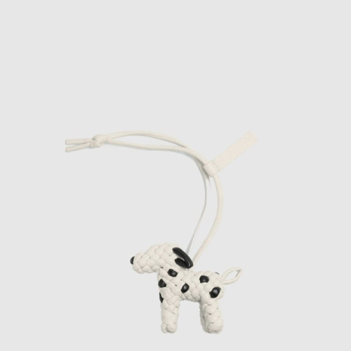 보테가 베네타 남/녀 인트레치오 키링 고양이 라임스톤 - Bottega veneta Unisex Intrecchio Keychain Cat Limestone Bag Charm - acc7454x