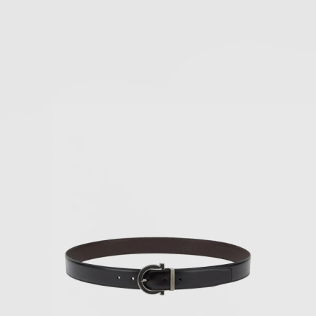 살바토레 페라가모 남성 간치니 양면 벨트 - Ferragamo Mens Gancini Reversible Belt - bel476x