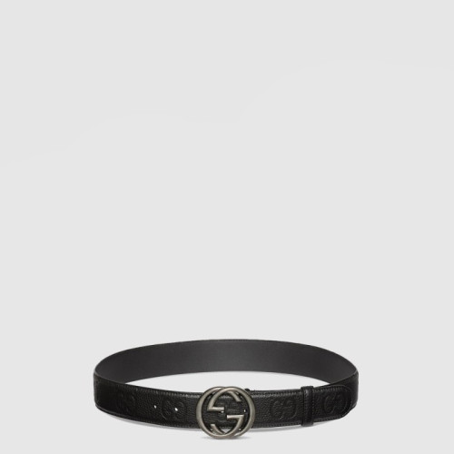 구찌 남성 인터로킹 G 버클 와이드 벨트 - Gucci Mens Interlocking G Buckle Wide Belt - bel589x