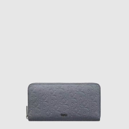 디올 남성 가죽 지퍼 장지갑 - Dior Mens Leather Zipper Long Wallet - diw438x