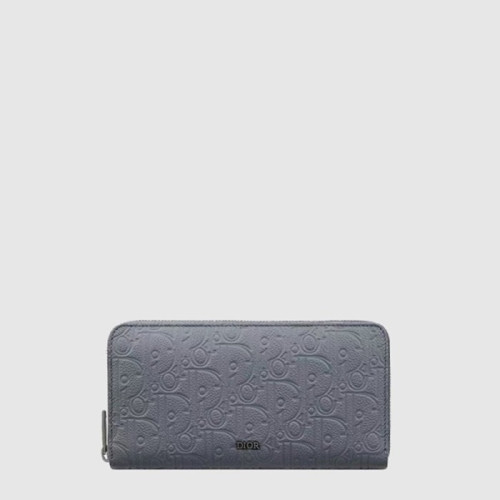 디올 남성 가죽 지퍼 장지갑 - Dior Mens Leather Zipper Long Wallet - diw438x