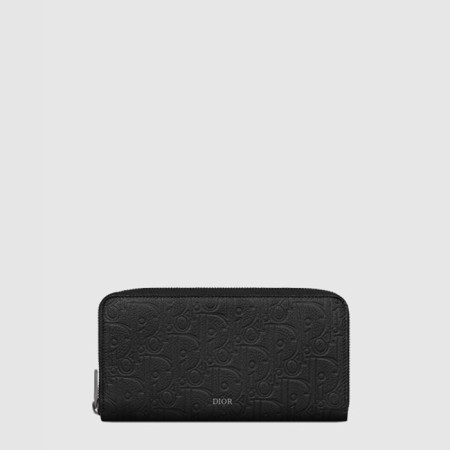 디올 남성 가죽 지퍼 장지갑 - Dior Mens Leather Zipper Long Wallet - diw439x