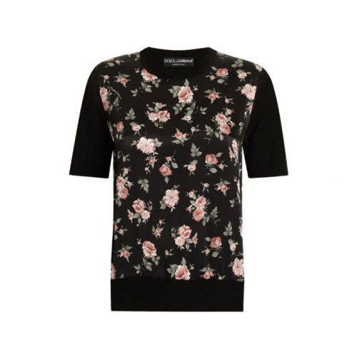 돌체앤가바나 여성 꽃무늬 티셔츠 - Dolce&Gabbana Womens Floral Tshirt - doc15038x