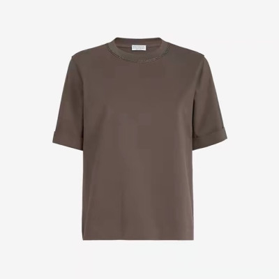 브루넬로쿠치넬리 여성 라운드 티셔츠 - Brunello Cucinelli Womens Round Tshirt - brc15076x