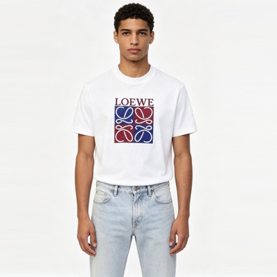 로에베 남성 라운드 반팔티 - Loewe Mens Round Tshirt - loc15424x