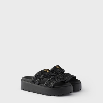 프라다 여성 마틀라쎄 슬라이드 - Prada Womens Matelasse Slides - prs14045x