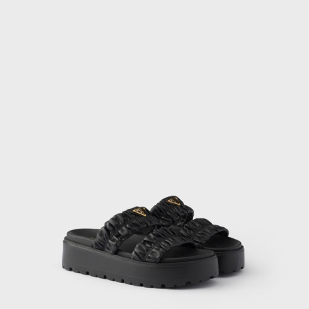 프라다 여성 마틀라쎄 슬라이드 - Prada Womens Matelasse Slides - prs14045x
