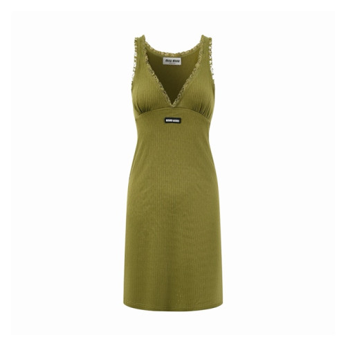 미우미우 여성 브이넥 원피스 - Miumiu Womens V-neck One-pieces - mic15523x