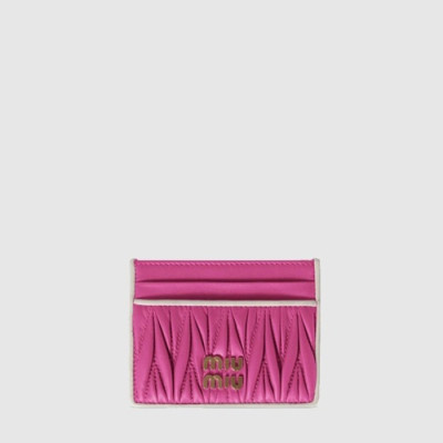 미우미우 여성 마테라쎄 가죽 카드 지갑 - Miumiu Womens Matelassé Leather Card Holder - miw749x