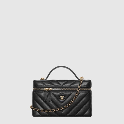 샤넬 여성 쉐브론 체인 코스메틱 케이스 - Chanel Womens Chevron Chain Cosmetic Case - chb15983x