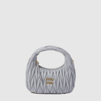 미우미우 여성 완더 마테라쎄 호보 미니 백 - Miumiu Womens Wander Matelasse Hobo Bag - mib15997x