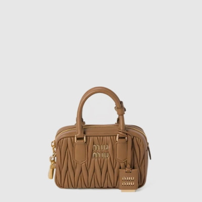 미우미우 여성 아르카디 마테라쎄 가죽 백 - Miumiu Womens Arkadi Matelasse Leather Bag - mib16003x