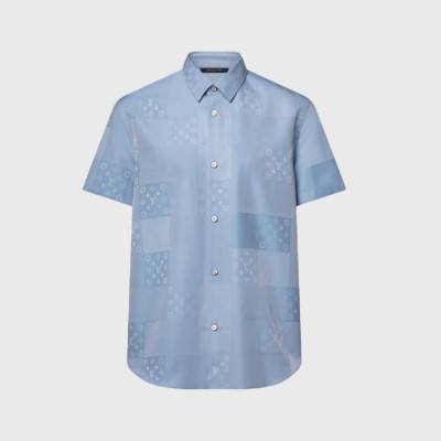 루이비통 남성 패치워크 자카드 반팔 셔츠 - Louis vuitton Mens Patchwork Jacquard Short-Sleeved Shirt - lvc15664x