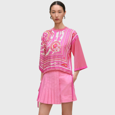에르메스 여성 라운드 반팔 스웨터 - Hermes Womens Round Knitwear - guc15754x