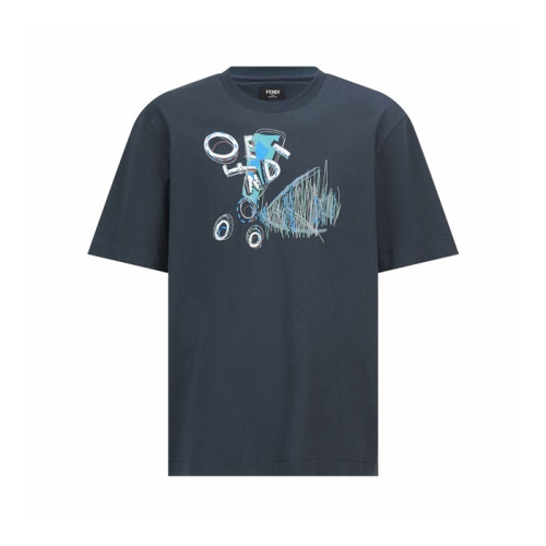 펜디 남성 라운드 반팔 티셔츠 - Fendi Mens Round Tshirt - fec15773x