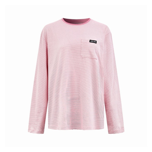 미우미우 여성 라운드 긴팔티 - Miumiu Womens Round Tshirt - mic15780x