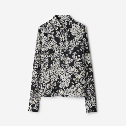 버버리 여성 레귤러핏 데이지 실크 셔츠 - Burberry Womens Regular Fit Daisy Silk Shirt - buc15884x