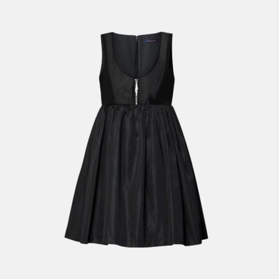 루이비통 여성 모노그램 포인트 베이비돌 드레스 - Louis vuitton Womens Monogram Accent Babydoll Dress - lvc15974x