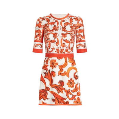 돌체앤가바나 여성 마졸리카 프린트 숏 드레스 - Dolce&Gabbana Womens Majolica Print Short Dress - doc16028x