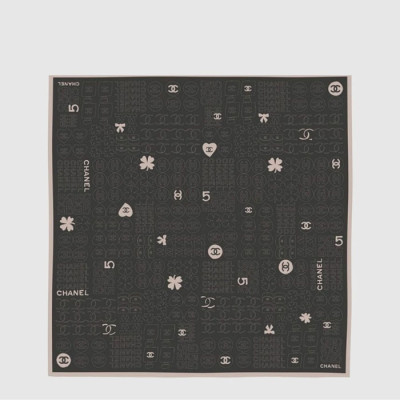 샤넬 여성 미니어처 심볼 자카드 스퀘어 스카프 - Chanel Womens Miniature Symbol Jacquard Square Scarf - acc8358x