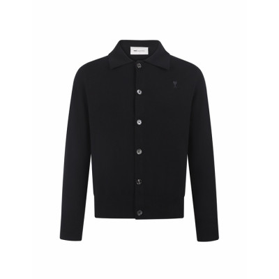 아미 남/녀 폴로 가디건 - Ami Unisex Polo Cardigan - amc16499x