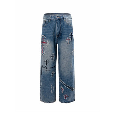 크롬하츠 남성 트렌디 청바지 - Chrom Hearts Mens Trendy Jeans - chc16541x