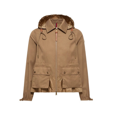 몽클레어 여성 베이지 개버딘 후드 아데니움 재킷 - Moncler Womens Gabardine Hooded Adenium Jacket - moc16585x