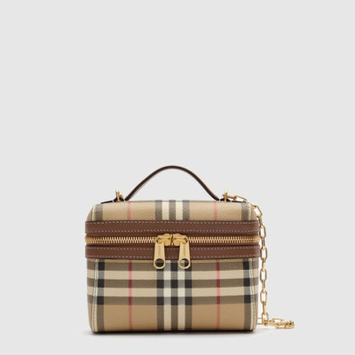 버버리 여성 미니 체크 베니티 백 - Burberry Womens Mini Check Vanity Bag - bub16999x