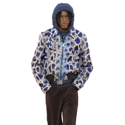 루이비통 남성 가죽 후드 블루종 - Louis vuitton Mens Leather Hooded Blouson - lvc16665x