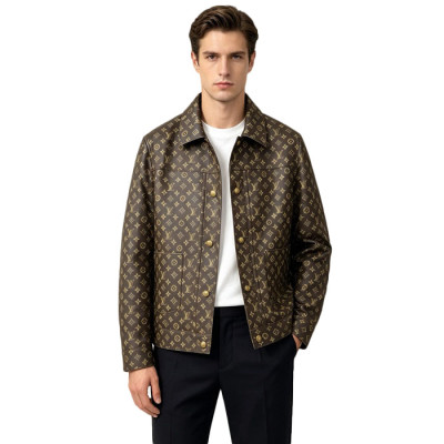 루이비통 남성 가죽 자켓 - Louis vuitton Mens Leather Jacket - lvc16774x