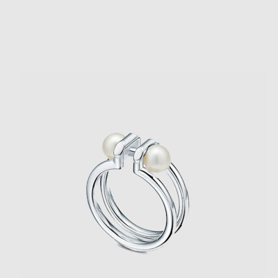 티파니 여성 스털링 더블 진주 반지 - Tiffany & Co Womens Sterling Double Pearl Ring - acc9037x