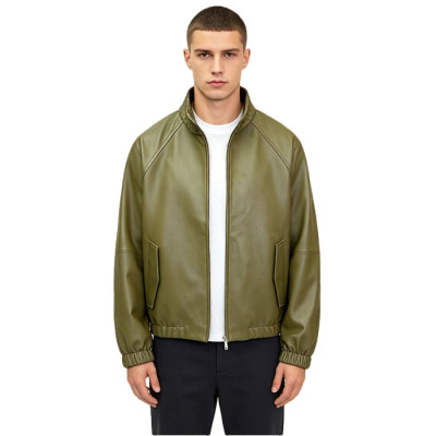 보테가 베네타 남성 가죽 봄버 재킷 - Bottega veneta Mens Leather Bomber Jacket - bvc17121x