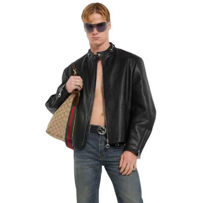 구찌 남성 가죽 자켓 - Gucci Mens Leather Jacket - guc17287x