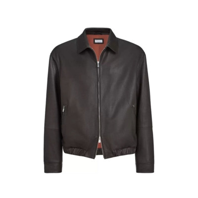 브루넬로쿠치넬리 남성 가죽 자켓 - Brunello Cucinelli Mens Leather Jacket - brc17502x
