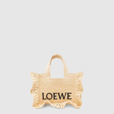 로에베 여성 스몰 폰트 라피아 토트 - Loewe Womens Small Font Raffia Tote - lob17312x