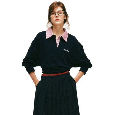 미우미우 여성 폴로 맨투맨 - Miumiu Womens Polo Tshirt - mic17776x