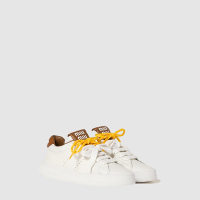 미우미우 여성 가죽 스니커즈 - Miumiu Womens Leather Sneaker - mis14832x