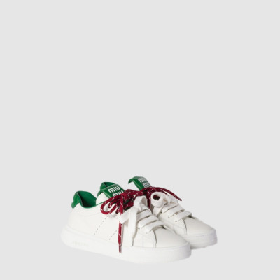미우미우 여성 가죽 스니커즈 - Miumiu Womens Leather Sneaker - mis14833x